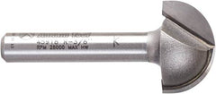 Amana Tool - 3/4" Cut Diam, 7/16" Length of Cut, 2 Flute Core Box Edge Profile Router Bit - Carbide-Tipped, 1/4" Shank Diam, 1-3/4" OAL, Uncoated - Exact Tool & Supply