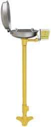 Bradley - Pedestal Mount, Stainless Steel Bowl, Eyewash Station - 1/2" Inlet, 30 psi Flow, 0.4 GPM Flow Rate - Exact Tool & Supply