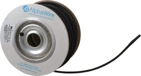 Alpha Wire - 6.35mm ID, Black PET Expandable Cable Sleeve - 100' Coil Length, -103 to 257°F - Exact Tool & Supply
