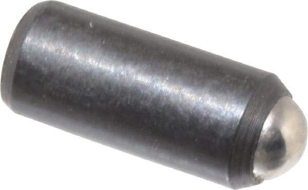 Gibraltar - 0.284" Body Length x 1/8" Body Diam, 0.75 Lb Init to 2.5 Lb Final End Force, Steel Press Fit Ball Plunger - 0.093" Ball Diam, 0.035" Max Ball Reach, +0.0010; +0.0020" Tolerance - Exact Tool & Supply