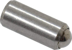 Gibraltar - 0.284" Body Length x 1/8" Body Diam, 0.75 Lb Init to 2.5 Lb Final End Force, Stainless Steel Press Fit Ball Plunger - 0.093" Ball Diam, 0.035" Max Ball Reach, +0.0010; +0.0020" Tolerance - Exact Tool & Supply