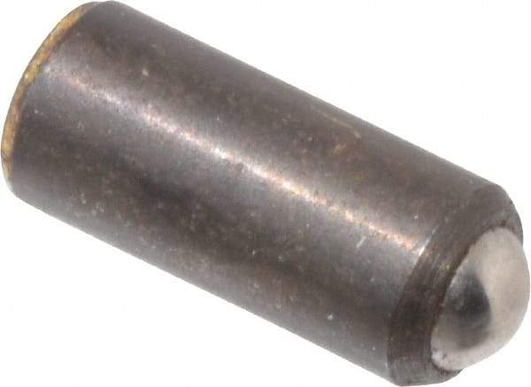 Gibraltar - 0.284" Body Length x 1/8" Body Diam, 2 Lb Init to 5 Lb Final End Force, Steel Press Fit Ball Plunger - 0.093" Ball Diam, 0.035" Max Ball Reach, +0.0010; +0.0020" Tolerance - Exact Tool & Supply