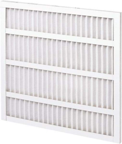 Made in USA - 12" Noml Height x 12" Noml Width x 1" Noml Depth, 35% Capture Efficiency, Wireless Pleated Air Filter - MERV 8, Synthetic, Integrated Clay Coated Paper Board Frame, 300 Max FPM, 300 CFM, For Any Unit - Exact Tool & Supply
