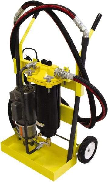Parker - 16 GPM, 1" Hose Diam, Diesel Gear Tank Pump & Motor with a Silicone Treated Element - Cast Aluminum Pump, 1" Inlet, 1" Outlet, 110 Volts, 8' Hose Length, 3/4 hp - Exact Tool & Supply