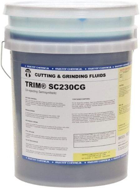 Master Fluid Solutions - Trim SC230CG, 5 Gal Pail Cutting & Grinding Fluid - Semisynthetic, For Cutting, Grinding - Exact Tool & Supply