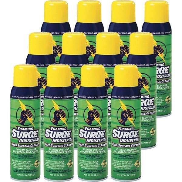 Surge Industrial - 20 oz Aerosol Cleaner/Degreaser - Aerosol, Neutral pH, Unscented - Exact Tool & Supply