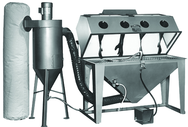Blast Cabinet with Abrasive Separators-Split Level - #6024AS 60W x 24D x 24H Tub Dimensions - Exact Tool & Supply