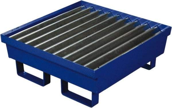 Eagle - 17 Gal Sump, 1,000 Lb Capacity, 1 Drum, Steel Spill Deck or Pallet - 27" Long x 25-3/4" Wide x 6" High, 1 Tank Drum Configuration - Exact Tool & Supply