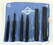6 Piece Punch & Chisel Set -- #5RC; 5/32 to 3/8 Punches; 7/16 to 5/8 Chisels - Exact Tool & Supply