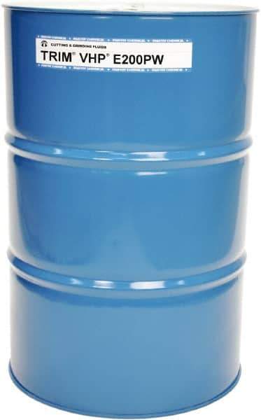 Master Fluid Solutions - Trim VHP E200PW, 54 Gal Drum Cutting & Grinding Fluid - Water Soluble, For Tapping, Reaming, Grinding - Exact Tool & Supply