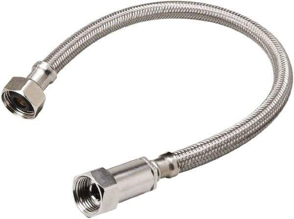 B&K Mueller - 3/8" Compression Inlet, 1/2" FIP Outlet, Stainless Steel Faucet Connector - Use with Faucets - Exact Tool & Supply