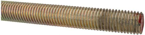 Value Collection - 3/4-10 UNC (Coarse), 6' Long, Alloy Steel Threaded Rod - Yellow Zinc-Plated Finish, Right Hand Thread - Exact Tool & Supply