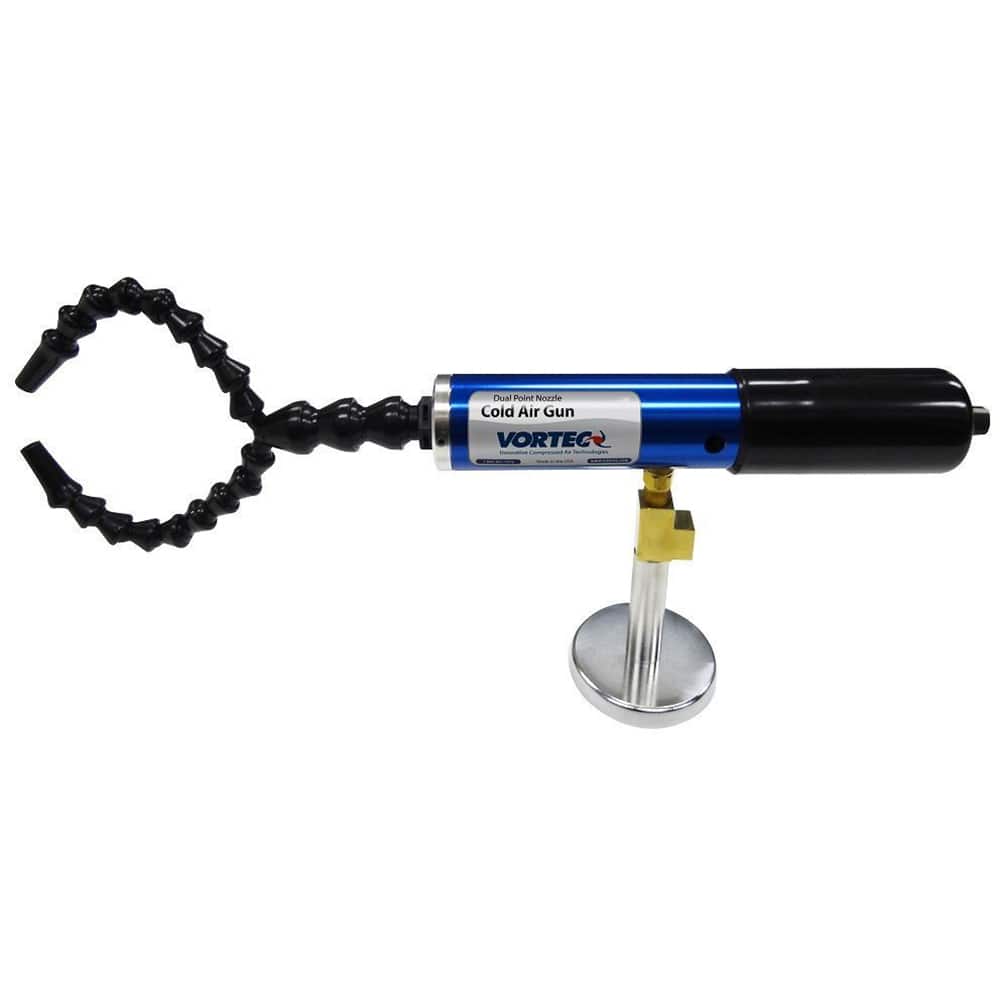Vortec - Cold Air Coolant Systems; Type: Dual Nozzle Cold Air Gun System ; Air Capacity (BTU/Hr): 1500 ; Hose Length (Inch): 15 ; Hose Inside Diameter (Inch): 1/4 ; Number of Outlets: 2.000 ; Tank/Unit Length (Inch): 10-5/8 - Exact Tool & Supply