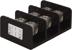 Square D - 3 Poles, 620 (Aluminium), 760 (Copper) Amp, Phenolic Power Distribution Block - 600 VAC, 2 Primary Connection - Exact Tool & Supply