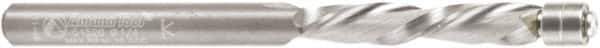 Amana Tool - 1/4" Cut Diam, 1-1/4" Length of Cut, 2 Flute Flush Trim Edge Profile Router Bit - Solid Carbide, 1/4" Shank Diam, 1-1/4" Shank Length, 3-5/16" OAL, Uncoated - Exact Tool & Supply