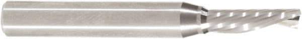 Amana Tool - 3/16" Cutting Diam x 5/8" Length of Cut, 1 Flute, Downcut Spiral Router Bit - Uncoated, Right Hand Cut, Solid Carbide, 2" OAL x 1/2" Shank Diam, 30° Helix Angle - Exact Tool & Supply