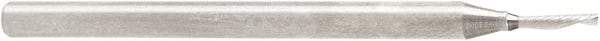 Amana Tool - 1/16" Cutting Diam x 1/4" Length of Cut, 1 Flute, Downcut Spiral Router Bit - Uncoated, Right Hand Cut, Solid Carbide, 2" OAL x 1/8" Shank Diam, 30° Helix Angle - Exact Tool & Supply