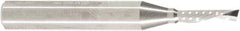 Amana Tool - 1/8" Cutting Diam x 1/2" Length of Cut, 1 Flute, Downcut Spiral Router Bit - Uncoated, Right Hand Cut, Solid Carbide, 2" OAL x 1/4" Shank Diam, 30° Helix Angle - Exact Tool & Supply