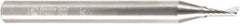 Amana Tool - 3mm Cutting Diam x 0.314" Length of Cut, 1 Flute, Upcut Spiral Router Bit - Uncoated, Right Hand Cut, Solid Carbide, 2-31/64" OAL x 1/4" Shank Diam, 20° Helix Angle - Exact Tool & Supply