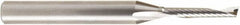 Amana Tool - 1/8" Cutting Diam x 3/4" Length of Cut, 1 Flute, Upcut Spiral Router Bit - Uncoated, Right Hand Cut, Solid Carbide, 2-1/2" OAL x 1/4" Shank Diam, 20° Helix Angle - Exact Tool & Supply