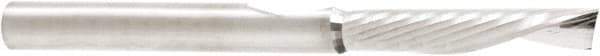 Amana Tool - 1/4" Cutting Diam x 1-1/4" Length of Cut, 1 Flute, Upcut Spiral Router Bit - Uncoated, Right Hand Cut, Solid Carbide, 3" OAL x 1/4" Shank Diam, 30° Helix Angle - Exact Tool & Supply