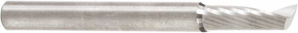 Amana Tool - 1/4" Cutting Diam x 3/4" Length of Cut, 1 Flute, Upcut Spiral Router Bit - Uncoated, Right Hand Cut, Solid Carbide, 2-1/2" OAL x 1/4" Shank Diam, 30° Helix Angle - Exact Tool & Supply