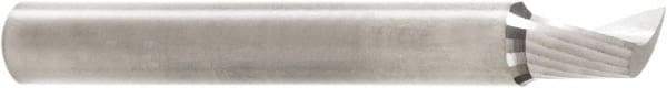 Amana Tool - 1/4" Cutting Diam x 3/8" Length of Cut, 1 Flute, Upcut Spiral Router Bit - Uncoated, Right Hand Cut, Solid Carbide, 2" OAL x 1/4" Shank Diam, 30° Helix Angle - Exact Tool & Supply