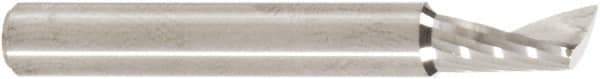 Amana Tool - 3/16" Cutting Diam x 3/8" Length of Cut, 1 Flute, Upcut Spiral Router Bit - Uncoated, Right Hand Cut, Solid Carbide, 1-1/2" OAL x 3/16" Shank Diam, 20° Helix Angle - Exact Tool & Supply