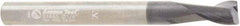 Amana Tool - 3/8" Cutting Diam x 3/8" Length of Cut, 2 Flute, Upcut Spiral Router Bit - AlTiN Coated, Right Hand Cut, Solid Carbide, 2-1/2" OAL x 1/4" Shank Diam, Flute, 30° Helix Angle - Exact Tool & Supply