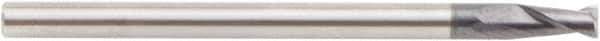 Amana Tool - 1/8" Cutting Diam x 1/4" Length of Cut, 2 Flute, Upcut Spiral Router Bit - AlTiN Coated, Right Hand Cut, Solid Carbide, 2" OAL x 1/8" Shank Diam, Flute, 30° Helix Angle - Exact Tool & Supply
