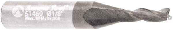 Amana Tool - 1/8" Cutting Diam x 3/8" Length of Cut, 3 Flute, Upcut Spiral Router Bit - AlTiN Coated, Right Hand Cut, Solid Carbide, 1-1/2" OAL x 1/4" Shank Diam, Flute, 30° Helix Angle - Exact Tool & Supply