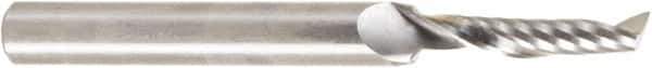 Amana Tool - 3/16" Cutting Diam x 7/8" Length of Cut, 1 Flute, Upcut Spiral Router Bit - Uncoated, Right Hand Cut, Solid Carbide, 2-1/2" OAL x 1/4" Shank Diam, 30° Helix Angle - Exact Tool & Supply
