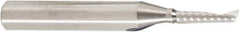 Amana Tool - 1/8" Cutting Diam x 1/2" Length of Cut, 1 Flute, Upcut Spiral Router Bit - Uncoated, Right Hand Cut, Solid Carbide, 2" OAL x 1/4" Shank Diam, 30° Helix Angle - Exact Tool & Supply