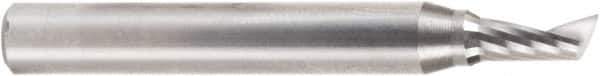 Amana Tool - 3/16" Cutting Diam x 3/8" Length of Cut, 1 Flute, Upcut Spiral Router Bit - Uncoated, Right Hand Cut, Solid Carbide, 2" OAL x 1/4" Shank Diam, 30° Helix Angle - Exact Tool & Supply