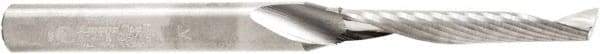 Amana Tool - 3/16" Cutting Diam x 1-1/4" Length of Cut, 1 Flute, Upcut Spiral Router Bit - Uncoated, Right Hand Cut, Solid Carbide, 3" OAL x 1/4" Shank Diam, 30° Helix Angle - Exact Tool & Supply