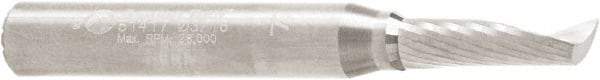 Amana Tool - 3/16" Cutting Diam x 5/8" Length of Cut, 1 Flute, Upcut Spiral Router Bit - Uncoated, Right Hand Cut, Solid Carbide, 2" OAL x 1/4" Shank Diam, 30° Helix Angle - Exact Tool & Supply
