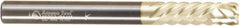 Amana Tool - 1/4" Cutting Diam x 2-1/2" Length of Cut, 6 Flute, Compression Spiral Router Bit - Zirconium Coated, Right Hand Cut, Solid Carbide, 2-1/2" OAL x 1/4" Shank Diam, Assorted Router Styles, 20° Helix Angle - Exact Tool & Supply