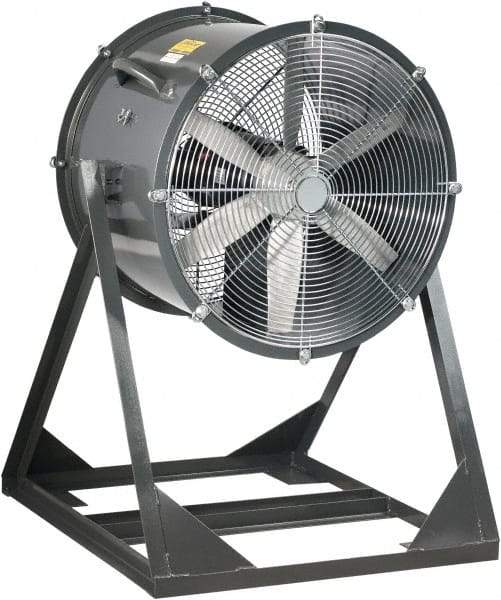 Americraft - 18" Blade, 1/4 hp, 3,050 CFM, Medium Floor Stand Industrial Circulation Fan - Floor Stand, 230/460 Volts, 1 Speed - Exact Tool & Supply