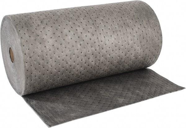 Brady SPC Sorbents - 35 Gal Capacity per Package, Universal Roll - 150' Long x 30" Wide, Gray, Polypropylene - Exact Tool & Supply