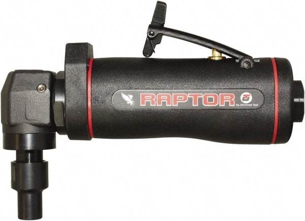Universal Tool - Angle Handle, Angle Air Die Grinder - 12,000 RPM, Dual Capable Exhaust, 3 CFM, 0.4 hp, 90 psi - Exact Tool & Supply