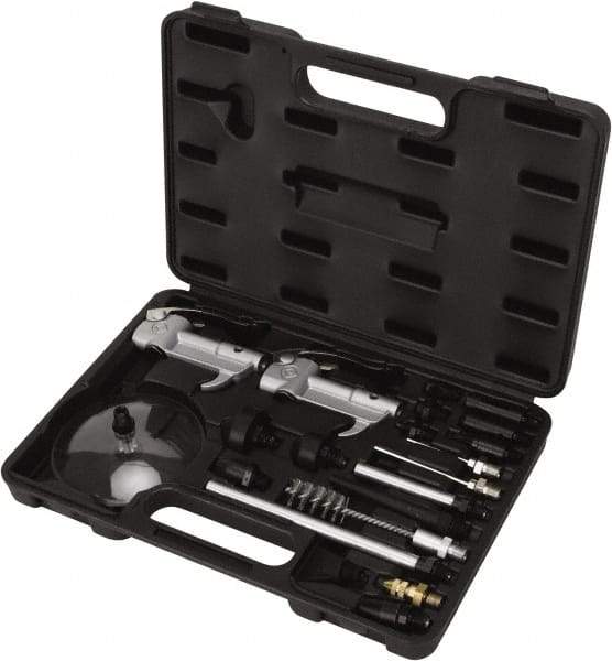 Value Collection - 21 Piece Aluminum Body Air Gun Kit - 1/4 NPT Inlet, 150 Max psi, Aluminum Hose - Exact Tool & Supply