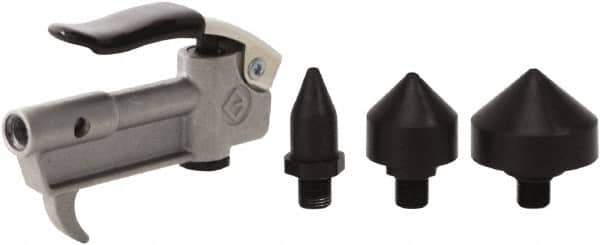 Value Collection - 4 Piece Aluminum Body Air Gun Kit - 1/4 NPT Inlet, 150 Max psi, Aluminum Hose - Exact Tool & Supply