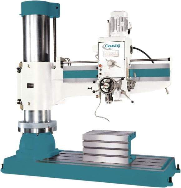 Clausing - 78.7" Swing, Geared Head Radial Arm Drill Press - 12 Speed, 7-1/2 hp, Three Phase - Exact Tool & Supply