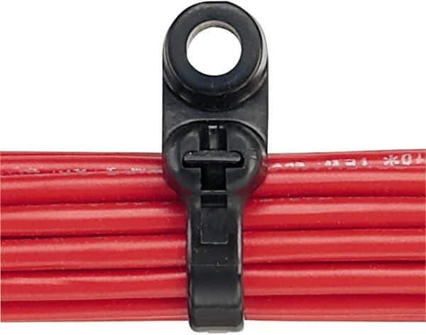 Value Collection - 6.6" Long Black Nylon Barbed Cable Tie - 40 Lb Tensile Strength, 1-1/2" Max Bundle Diam - Exact Tool & Supply