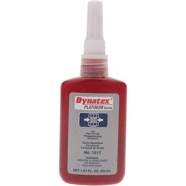 Made in USA - 50 mL Bottle, Red, High Strength Liquid Threadlocker - Exact Tool & Supply