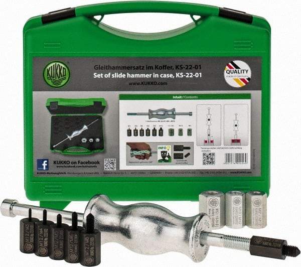 KUKKO - 10 Piece, Slide Hammer Set - 1 Jaws, 9" OAL - Exact Tool & Supply