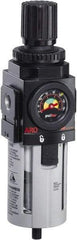ARO/Ingersoll-Rand - 1/2" NPT Port Standard 1 Piece Filter/Regulator FRL Unit - Polycarbonate Bowl, 172 SCFM, 150 Max psi, 9.961" High x 2.756" Long, Manual Drain - Exact Tool & Supply