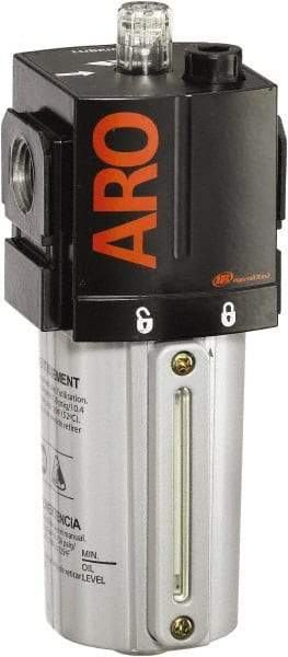 ARO/Ingersoll-Rand - 1/2" NPT, 250 Max psi Standard Modular Lubricator - Metal Bowl with Sight Glass, Aluminum Body, 156 CFM, 175°F Max Temp, 2.76" Long x 2.87" Wide x 7.165" High - Exact Tool & Supply