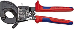 Knipex - 10" OAL, 2" Capacity, Cable Cutter Pliers - Ratchet Head, Comfort Grip Handles, with Spring - Exact Tool & Supply