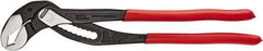 Knipex - 16" OAL, 3-1/2" Max Capacity, 11 Position Tongue & Groove Pliers - Self-Gripping V-Jaws, Plier Head, Plastic Dipped Handles - Exact Tool & Supply